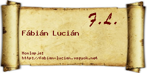 Fábián Lucián névjegykártya